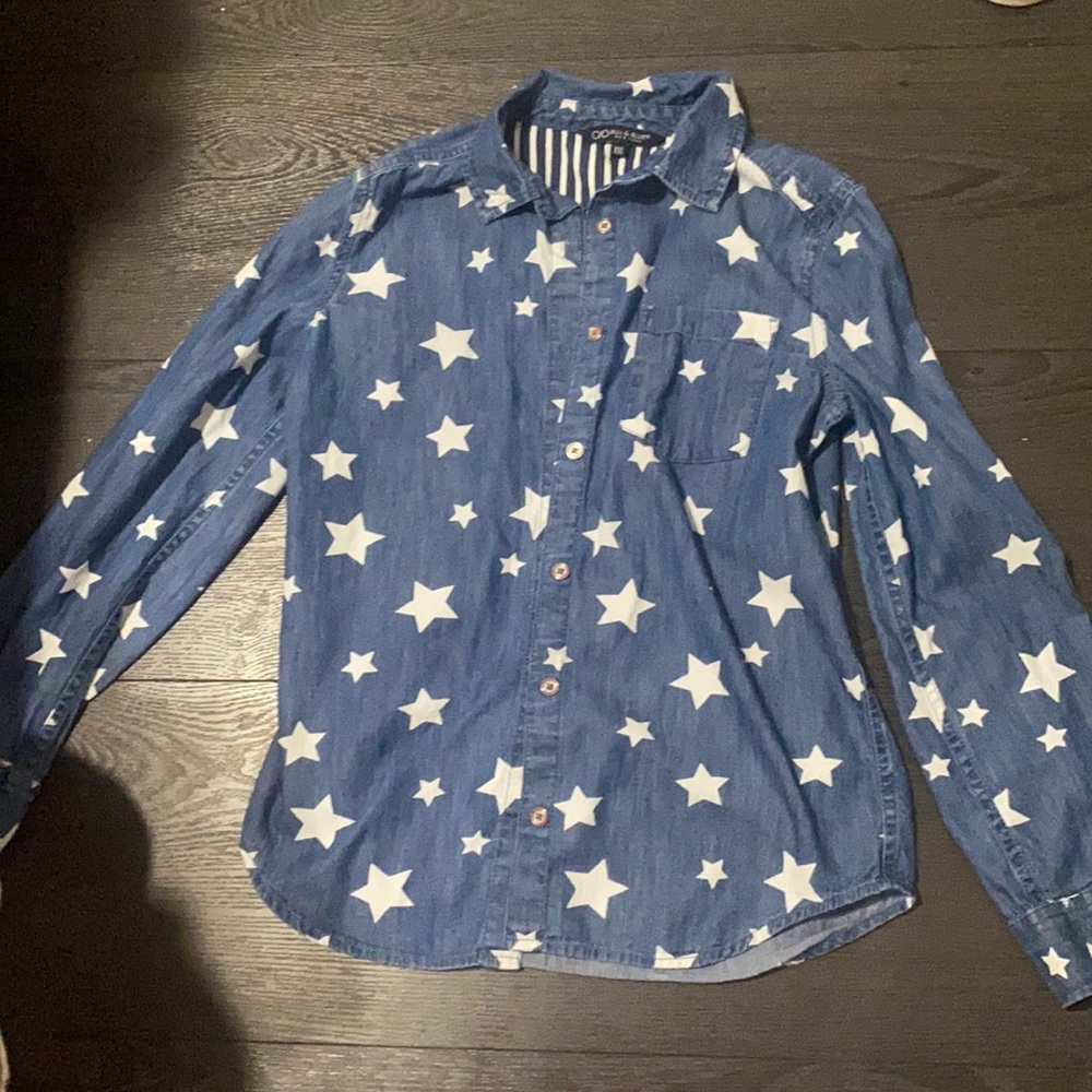 Denim star button shirt